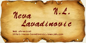 Neva Lavadinović vizit kartica